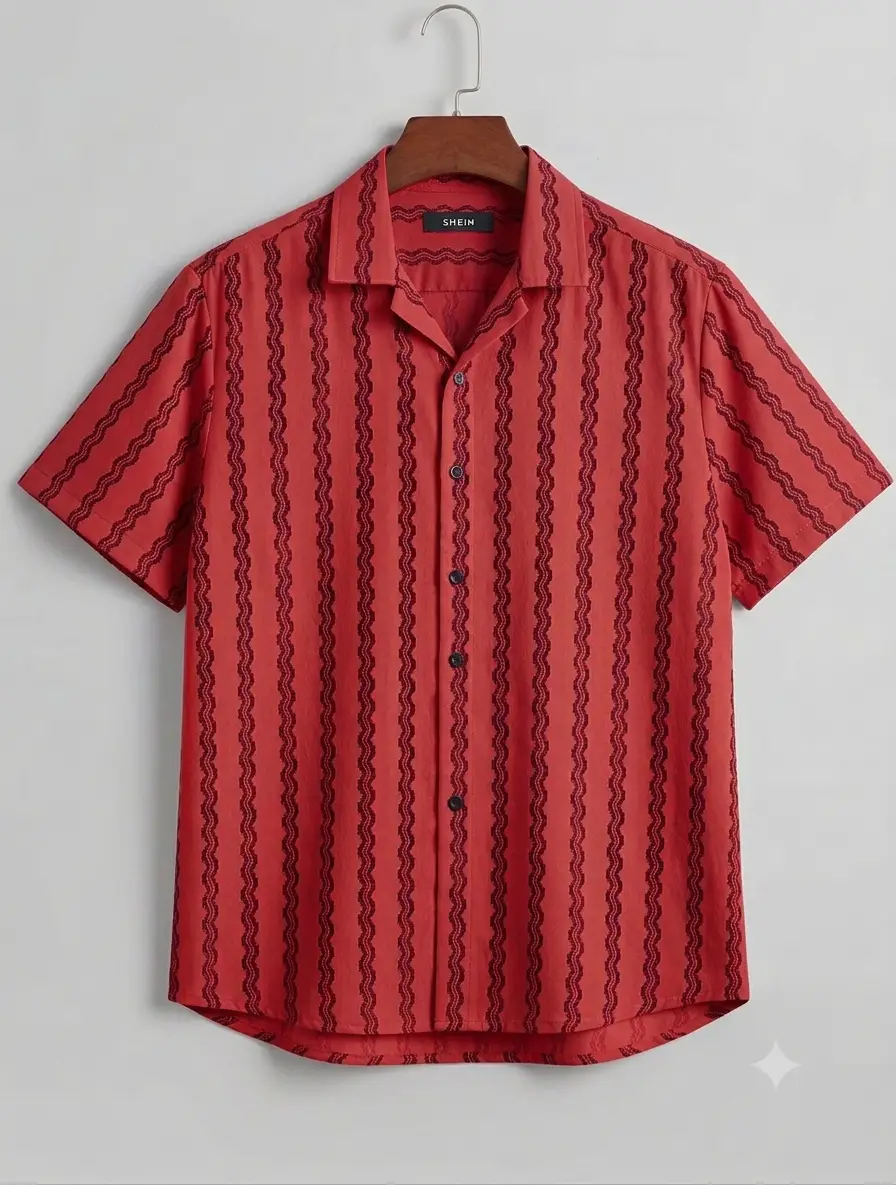 Wholesale Men's Cuban Collar Striped Shirts Manufacturer & Supplier – Half Sleeve