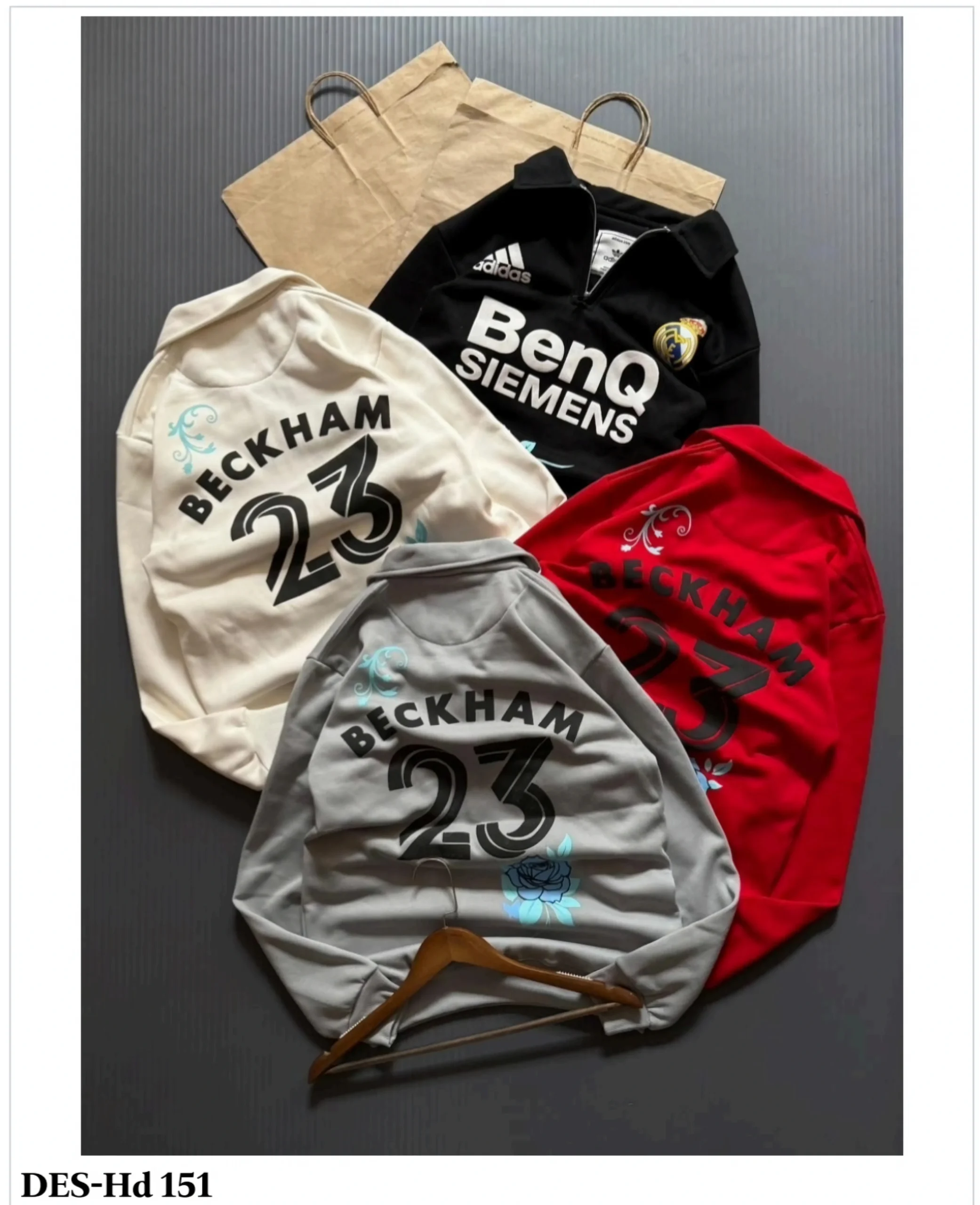 Men's Beckham 23 Half-Zip Sweatshirt DES-Hd 151 (16 Pcs Set)