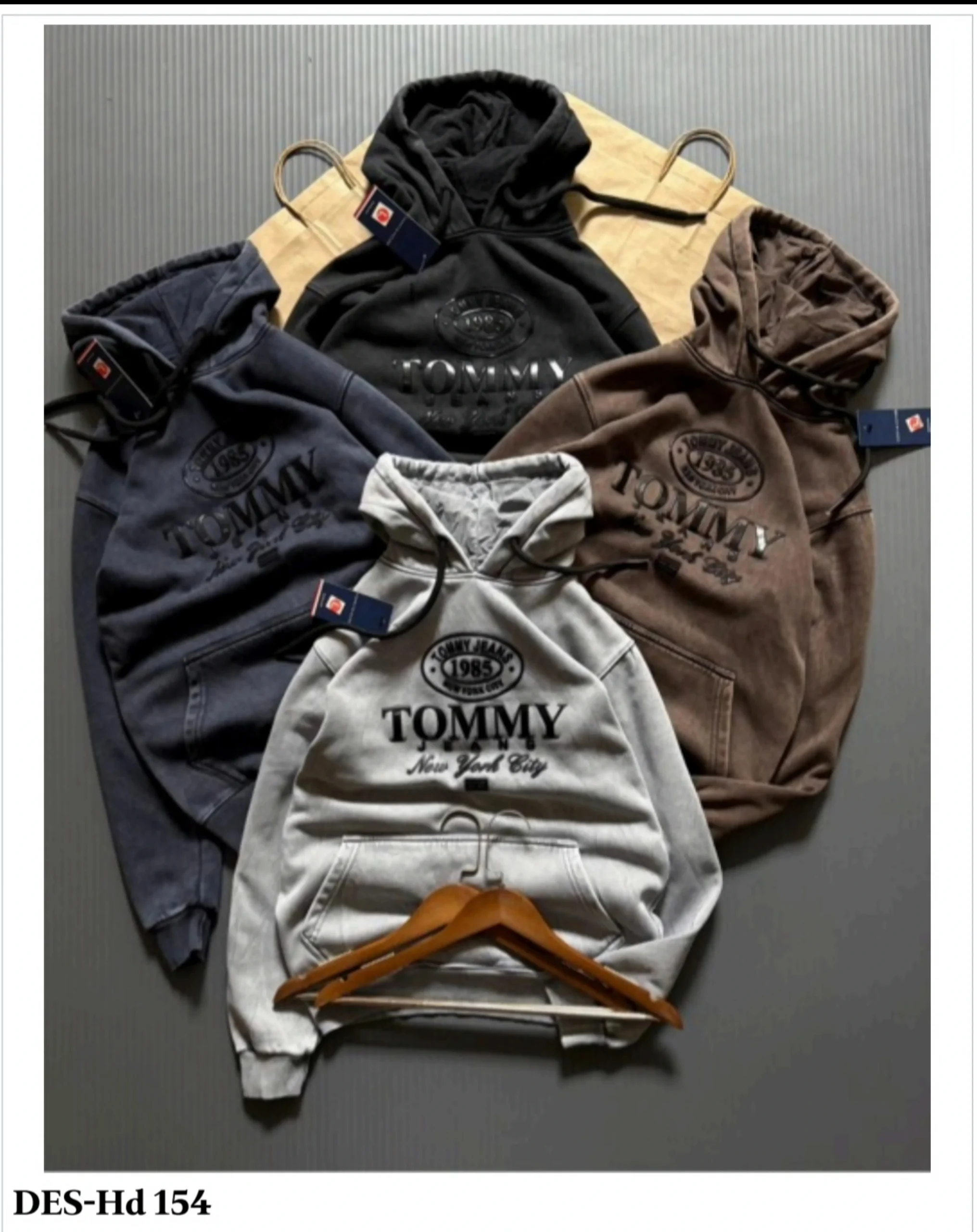 Men's Vintage 1985 Pullover Hoodie DES-Hd 154 (12 Pcs Set)