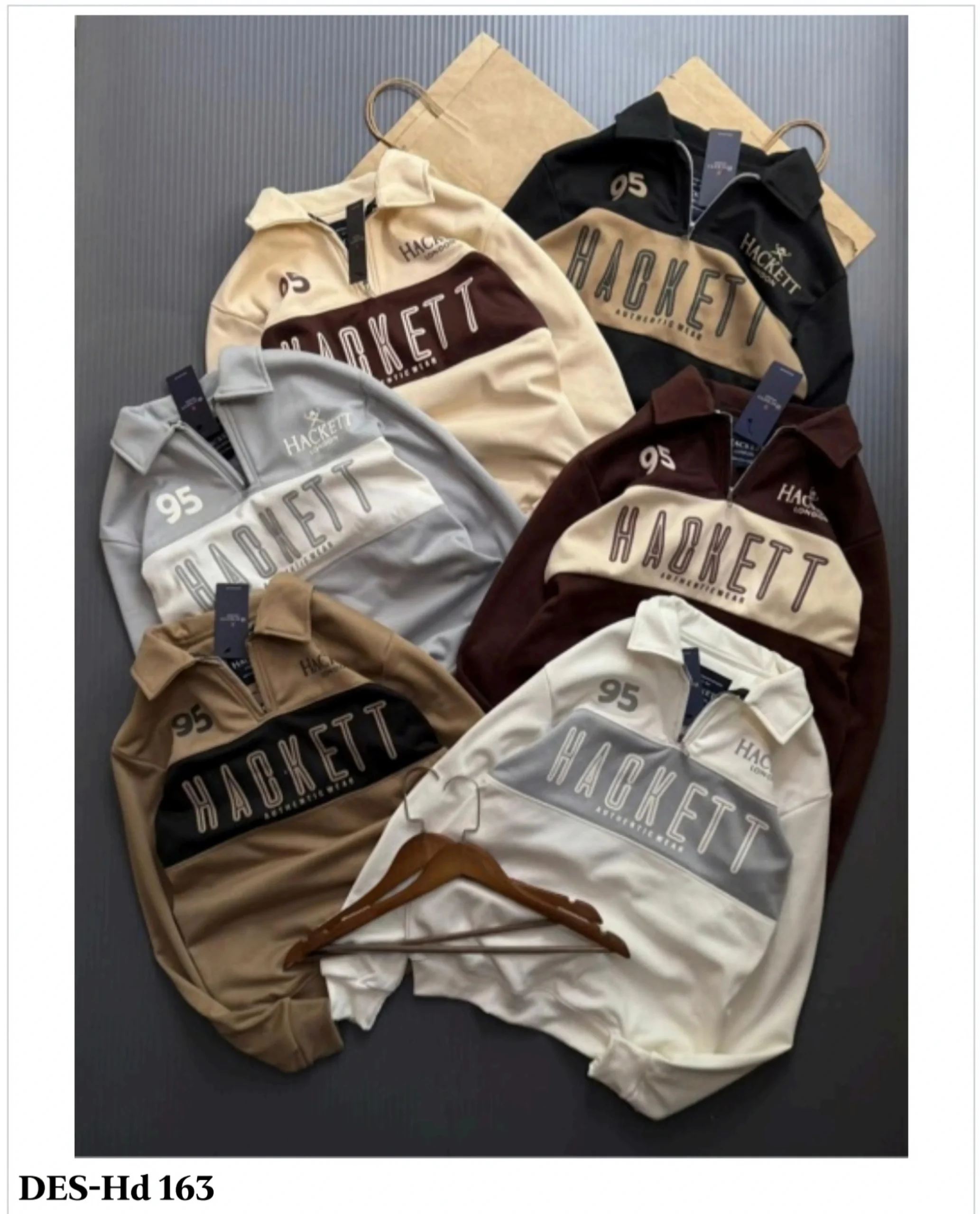 Men's Colorblock Quarter-Zip Sweatshirt DES-Hd 163 (24 Pcs Set)