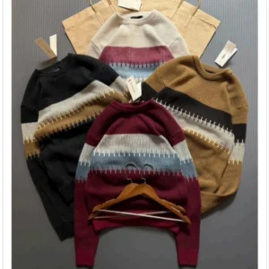 Men’s Multi-Band Crewneck Pullover DES-Hd 166 (12 Pcs Set)