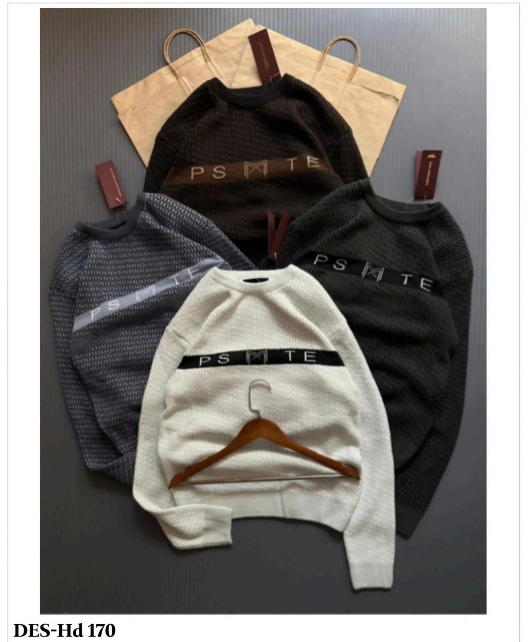 Men's Minimal Band Crew Sweatshirt DES-Hd 170 (12 Pcs Set)