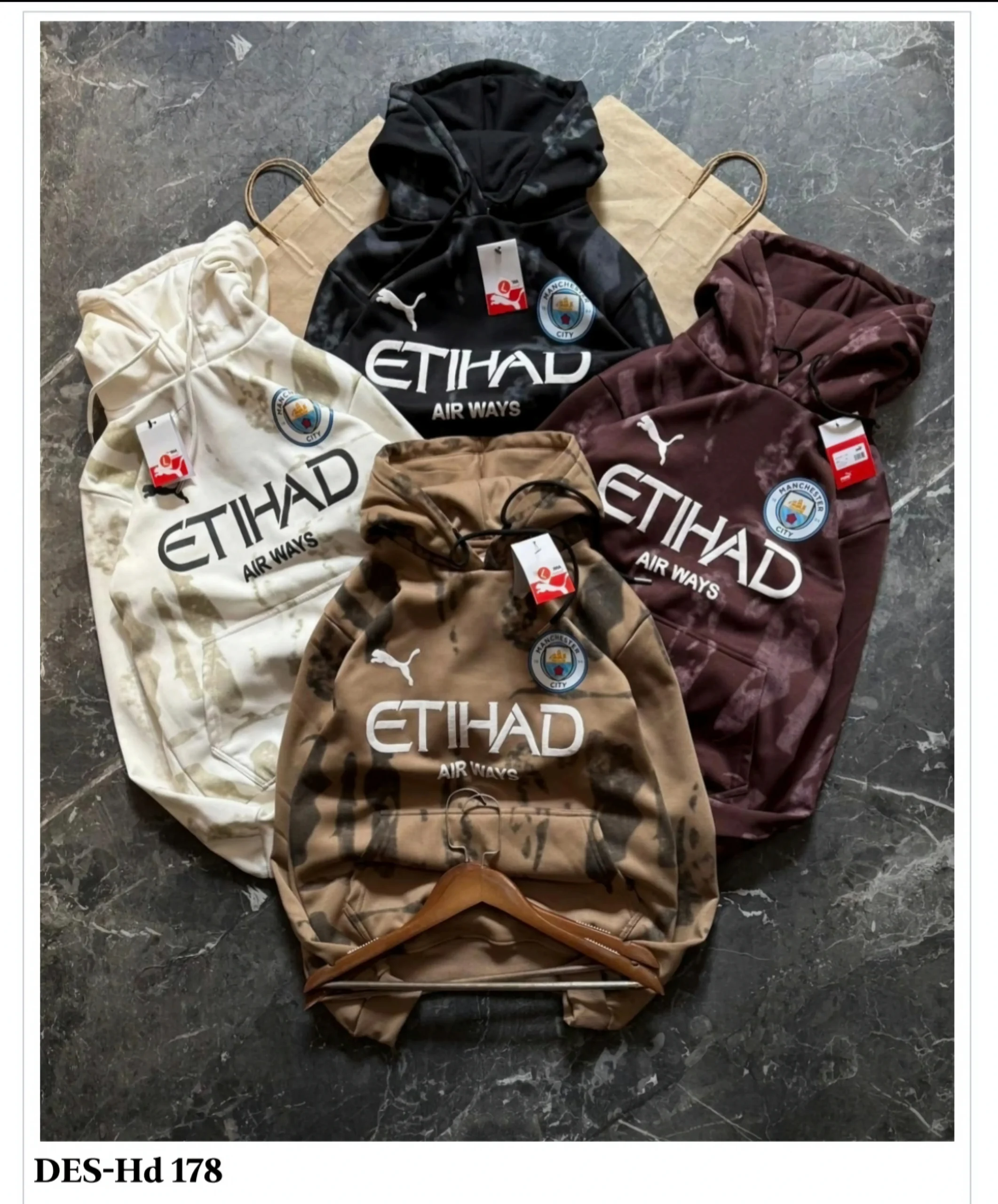 Men's Etihad Airways Tie-Dye Hoodie DES-Hd 178 (16 Pcs Set)