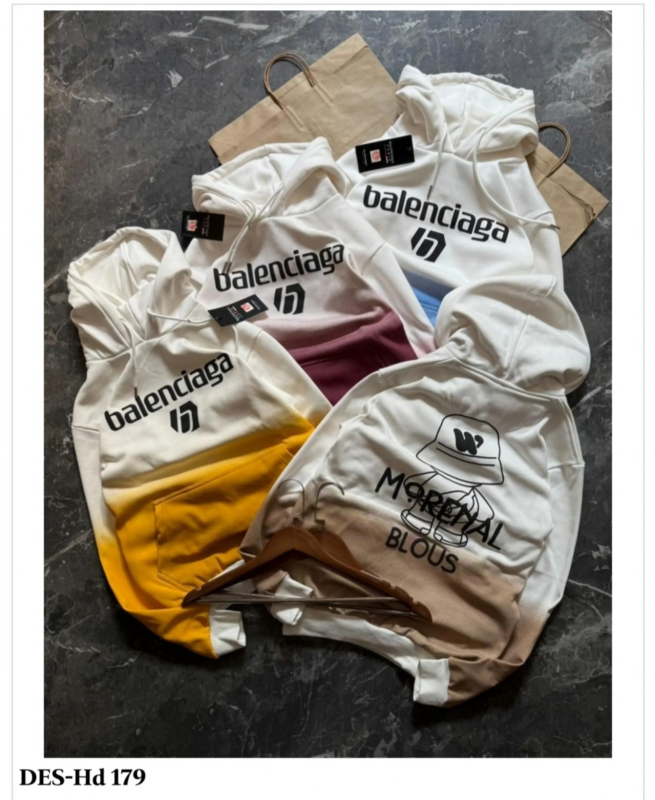 Men's Dip-Dye Ombre Hoodie DES-Hd 179 (16 Pcs Set)