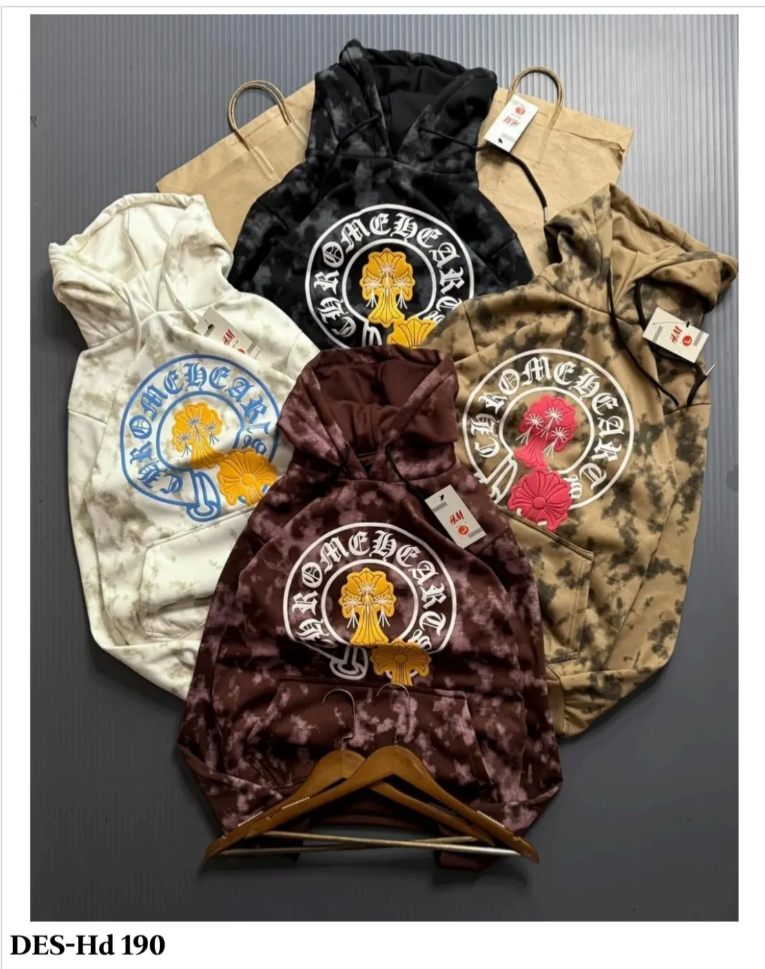 Men's Circular Cross Mineral Hoodie DES-Hd 190 (16 Pcs Set)