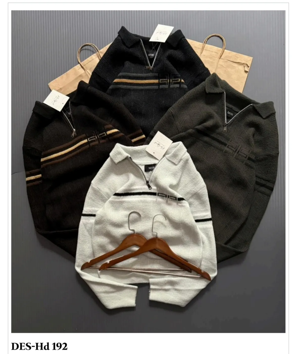 Men's Minimal Horizontal Stripe Knitwear DES-Hd 192 (12 Pcs Set)