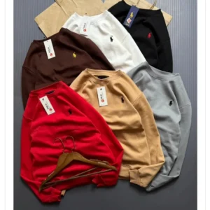 Men’s Solid Crewneck Polo Sweatshirt DES-Hd 197 (24 Pcs Set)
