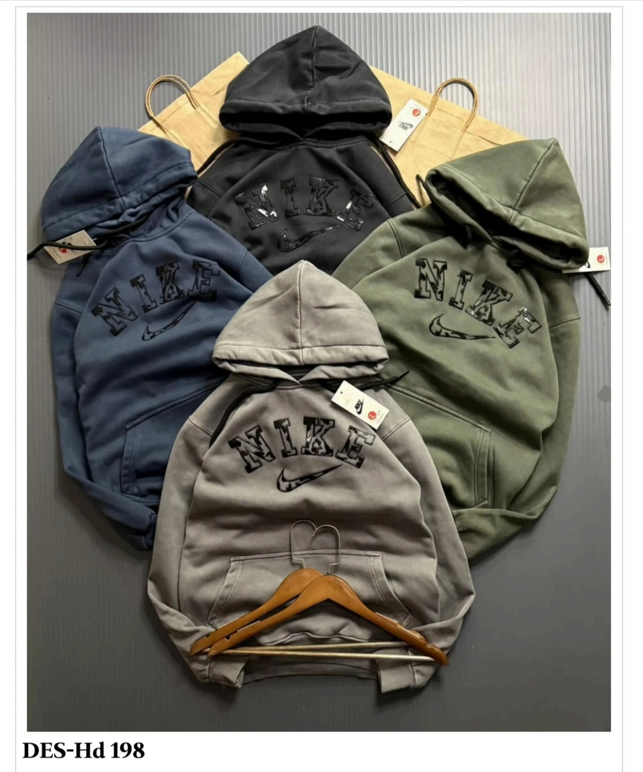 Men's Vintage Arch Nike Swoosh Hoodie DES-Hd 198 (12 Pcs Set)