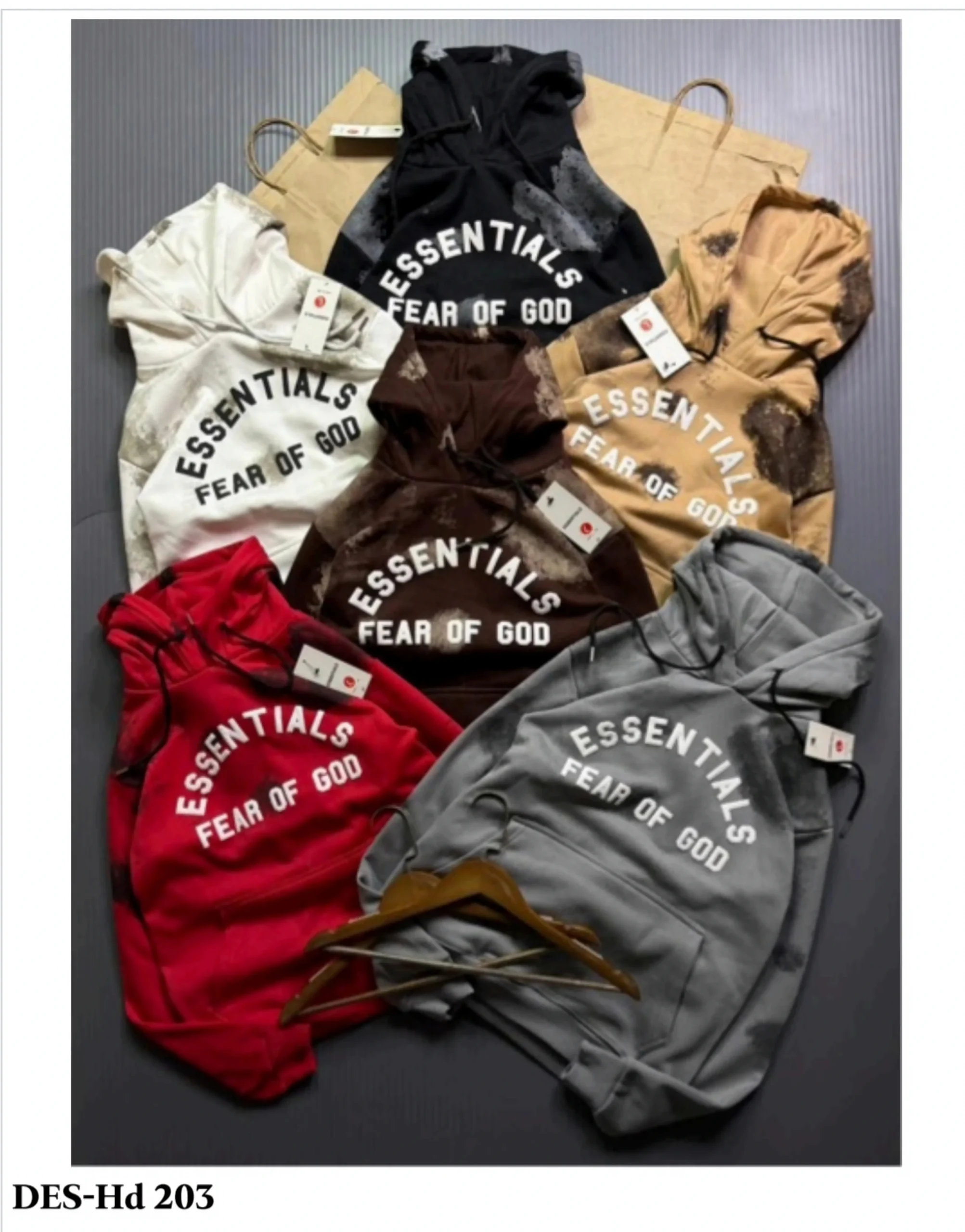 Men's Essentials Fear of God Pullover DES-Hd 203 (24 Pcs Set)