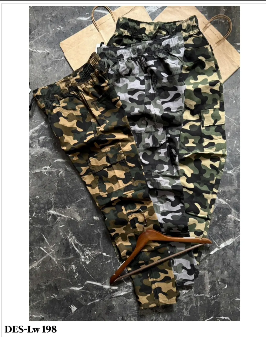 Men's Camouflage 6 Pocket Cargo Pant DES-Lw 198 (9 Pcs Set)