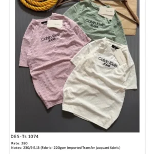 Men’s Transfer Jacquard T-Shirt DES-TS-1074 (9 Pcs Set)