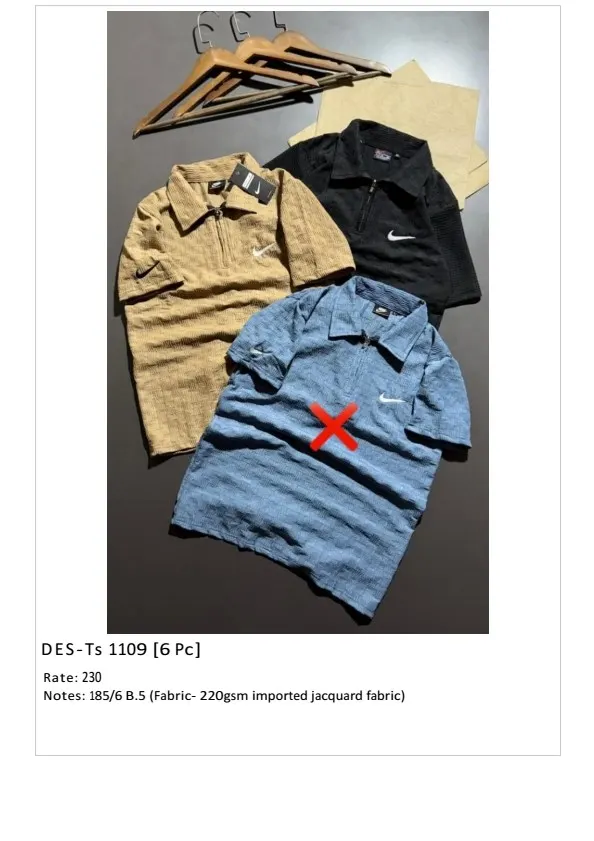 Men's Imported Jacquard T-Shirt DES-TS-1109 (6 Pcs Set)