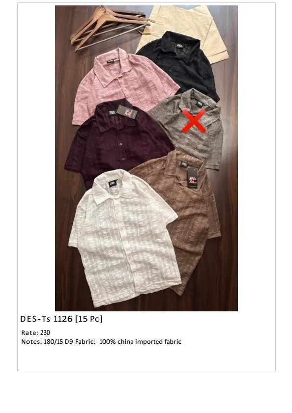 Men's China Imported Fabric T-Shirt DES-TS-1126 (15 Pcs Set)