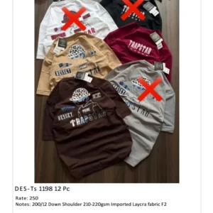 Men’s Trapstar Down Shoulder T-Shirt DES-TS-1198 (12 Pcs Set)
