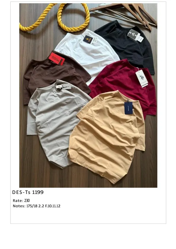 Men's Casual Designer T-Shirt DES-TS-1199 (18 Pcs Set)