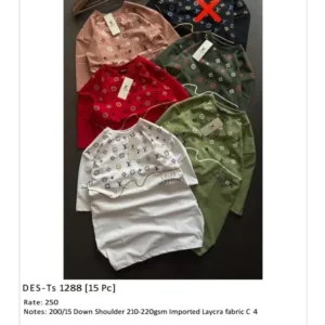 Men’s Louis Vuitton Down Shoulder T-Shirt DES-TS-1288 (15 Pcs Set)