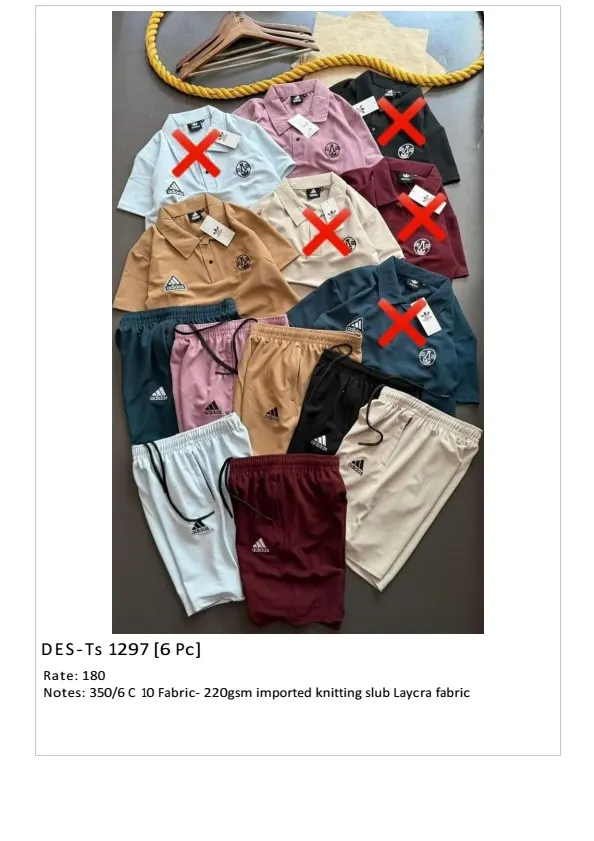 Men's Adidas Polo Co-Ord Set DES-TS-1297 (18 Pcs Set)