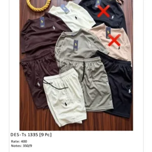 Men’s Polo Co-Ord Shorts Set DES-TS-1335 (9 Pcs Set)