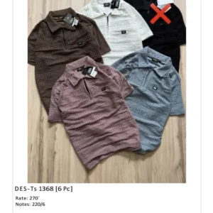 Men’s Zara Half-Zip Textured Polo DES-TS-1368 (18 Pcs Set)