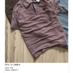 Men’s Zara Half-Zip Single Color Polo DES-TS-1368A (3 Pcs Set)