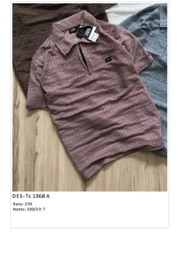 Men's Zara Half-Zip Single Color Polo DES-TS-1368A (3 Pcs Set)