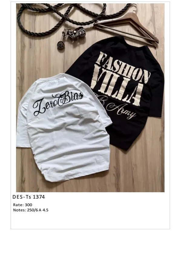 Men's Fashion Villa Army Oversized T-Shirt DES-TS-1374 (6 Pcs Set)