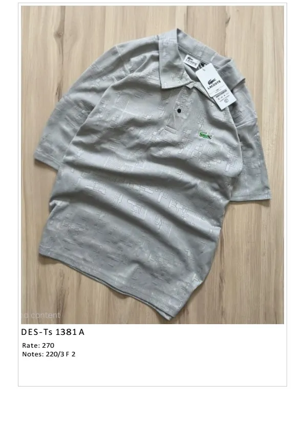 Men's Lacoste Jacquard Polo Shirt DES-TS-1381A (3 Pcs Set)