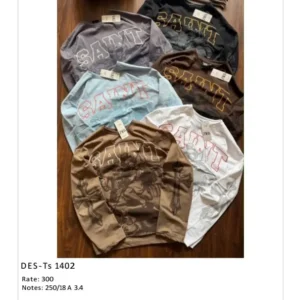 Men’s Full Sleeve Saint Graphic T-Shirt DES-TS-1402 (18 Pcs Set)