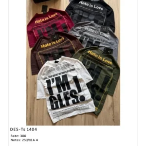 Men’s Hate Is Love Striped Box T-Shirt DES-TS-1404 (18 Pcs Set)