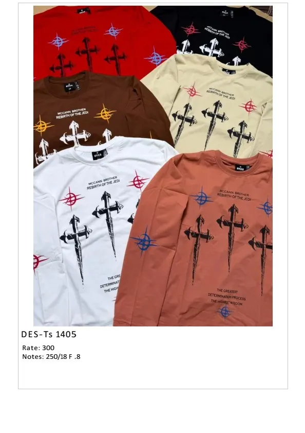 Men's Rebirth of the Jedi Full Sleeve T-Shirt DES-TS-1405 (18 Pcs Set)