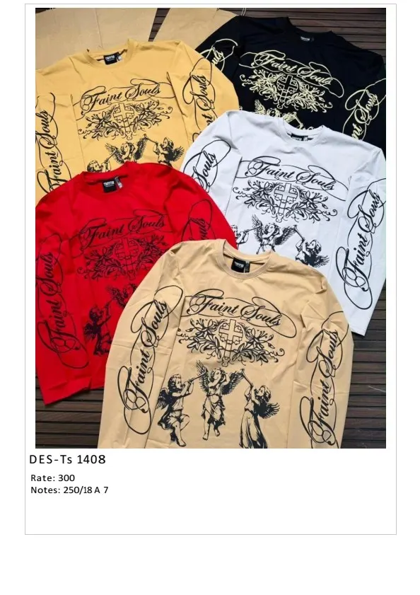 Men's Faint Souls Full Sleeve T-Shirt DES-TS-1408 (18 Pcs Set)