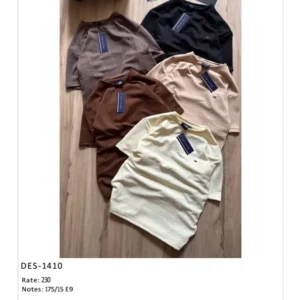 Men’s Cable Knit Texture T-Shirt DES-TS-1410 (15 Pcs Set)