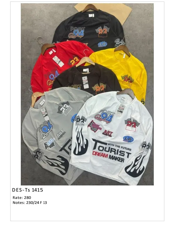 Men's Full Sleeve Racing Tourist T-Shirt DES-TS-1415 (24 Pcs Set)