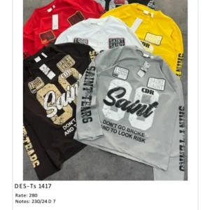 Men’s Full Sleeve Saint Tears T-Shirt DES-TS-1417 (24 Pcs Set)