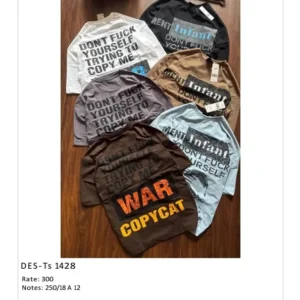 Men’s Full Sleeve War Copycat Statement T-Shirt DES-TS-1428 (18 Pcs Set)