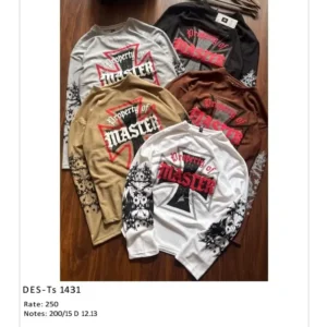 Men’s Full Sleeve Property of Master T-Shirt DES-TS-1431 (15 Pcs Set)