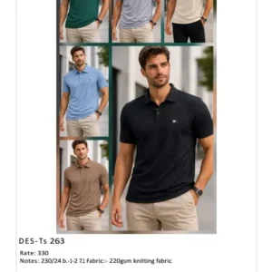 Men’s Heavy Knitting T-Shirt DES-TS-263 (24 Pcs Set)