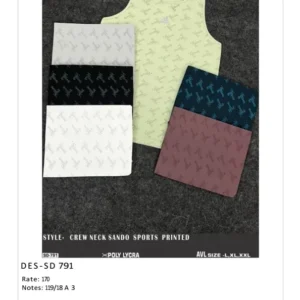 Men’s Sports Printed Sando DES-TS-791 (18 Pcs Set)