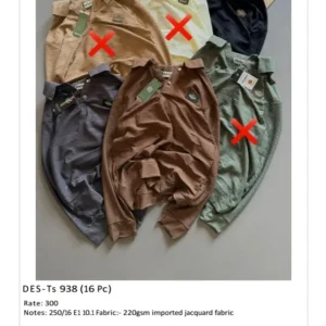 Men’s Imported Jacquard T-Shirt DES-TS-938 (16 Pcs Set)