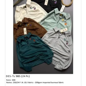Men’s Imported Burnout T-Shirt DES-TS-985 (16 Pcs Set)