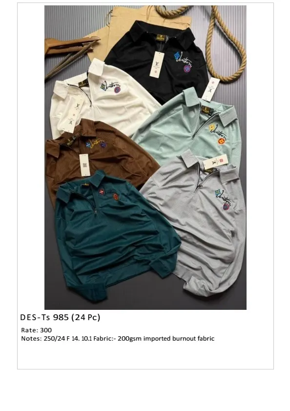 Men's Imported Burnout T-Shirt DES-TS-985 (16 Pcs Set)
