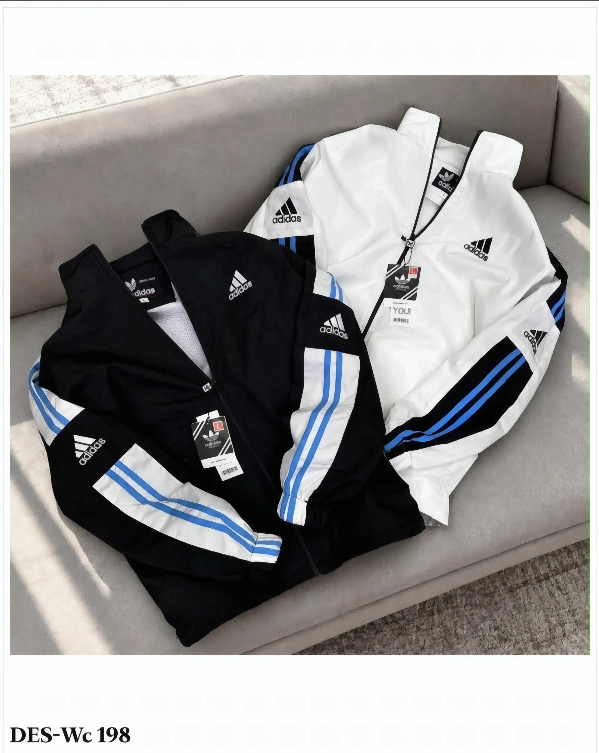 Men's Adidas Style Track Windcheater Jacket - DES-WC 198 (MOQ: 6 Pcs Set)