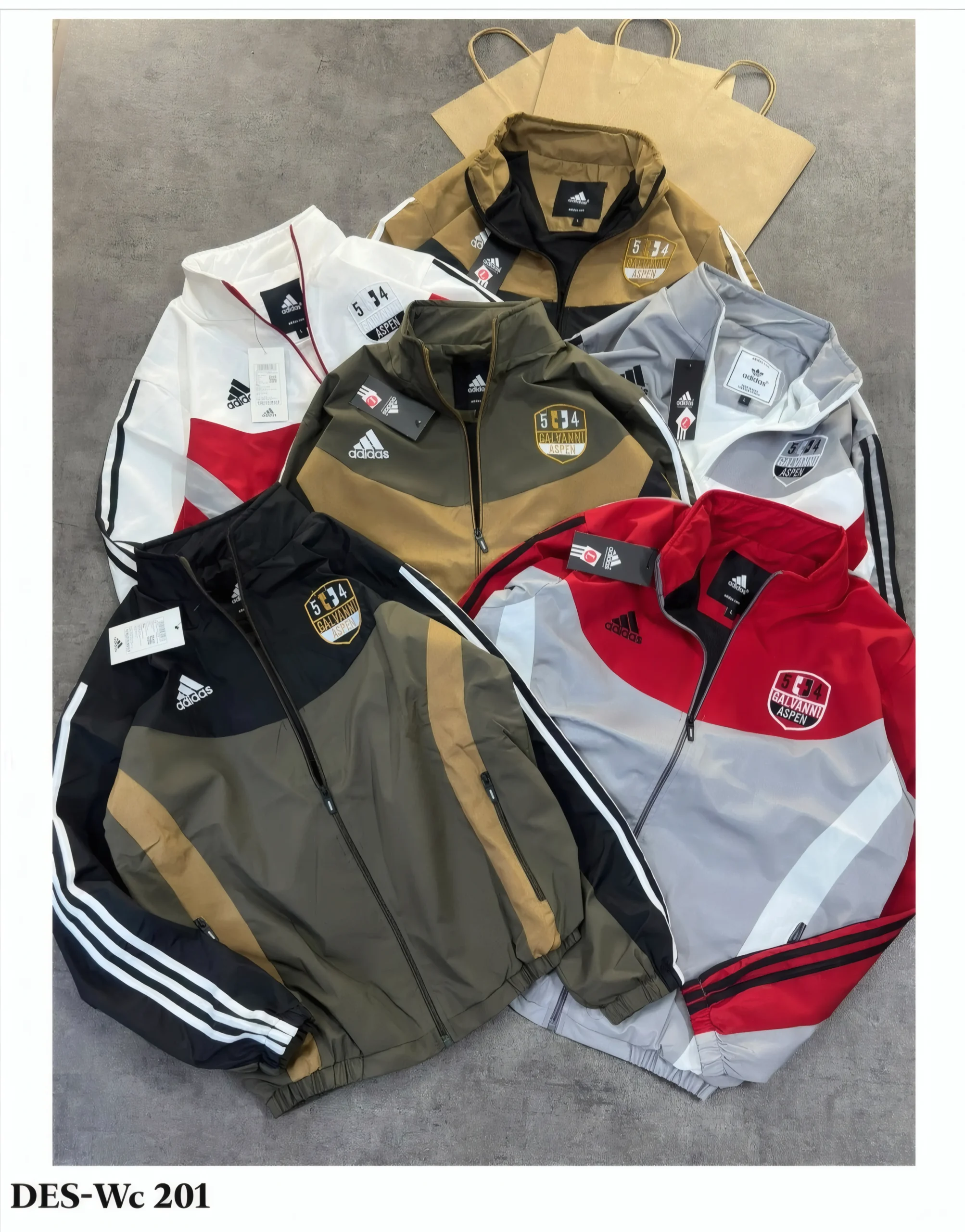 Men's Adidas Galvanni Aspen Windcheater Jacket - DES-WC 201 (MOQ: 18 Pcs Set)
