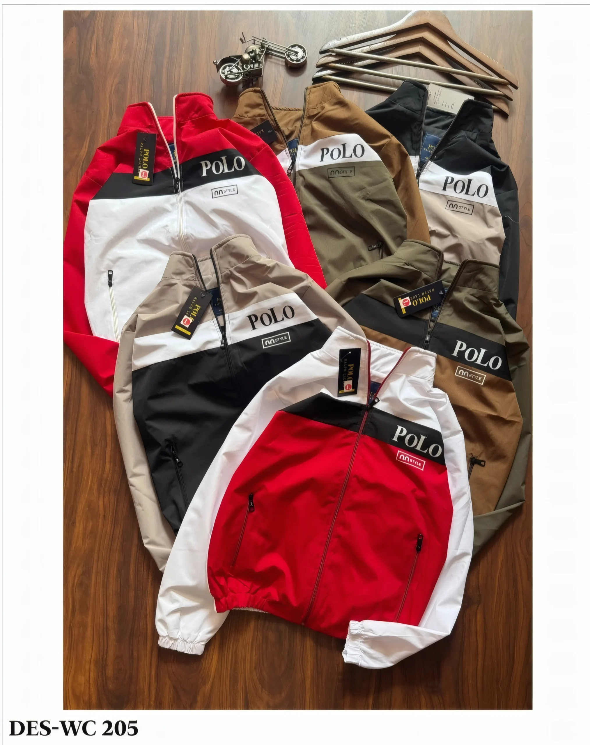 Men Polo Style Windcheater Jacket DES-WC 205 MOQ 18 Pcs Set