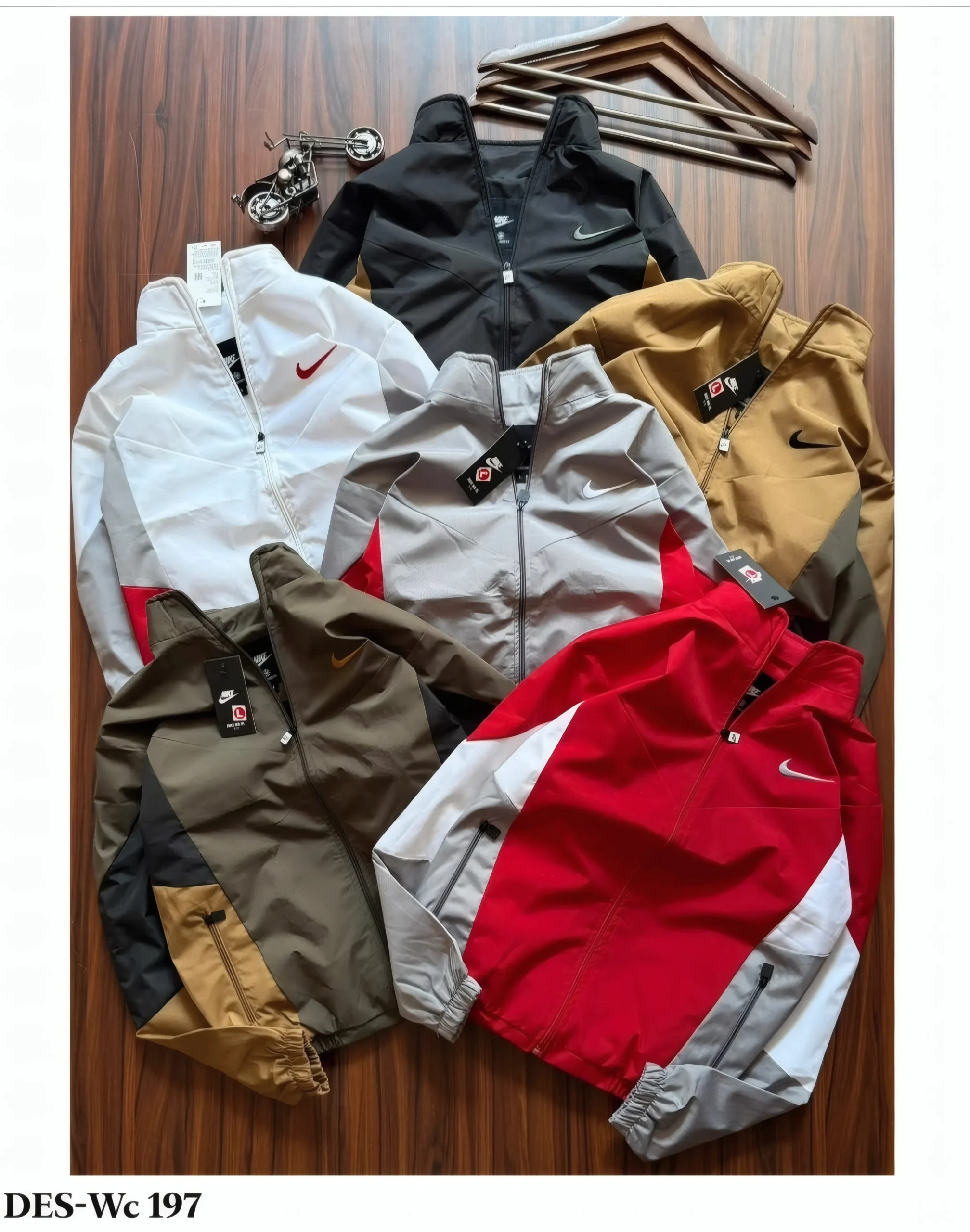 Men's Nike Style Sport Windcheater Jacket - DES-WC 197 (MOQ: 18 Pcs Set)